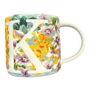by ANTHROPOLOGIE Monogram " K “ Initial Floral Coffee Cup / Mug